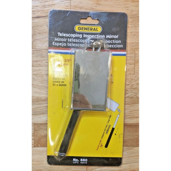 General Tools #560  2" x 3-3/8" Glass Inspection Mirror Extends 11-1/2" - 16" - Picture 2 of 4
